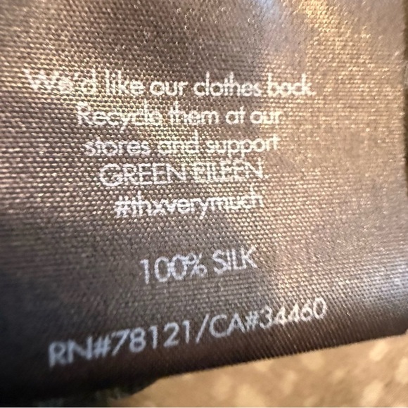 Eileen Fisher Women’s Button Down 100% SILK Blouse Black/gray Sheer Sz S - Picture 6 of 7